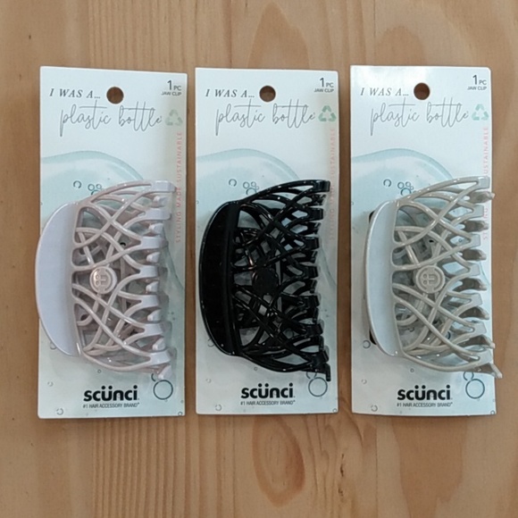 Scunci I Was a Plastic Bottle Hair Claw Clip Set 3 - Picture 1 of 8